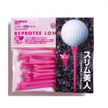 DAIYA GOLF 高爾夫 TE-432 REPROTEE LONG 零阻力環保 TEE 粉紅色 日本製 7cm
