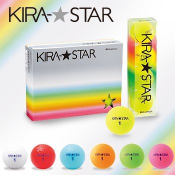 Kasco Golf KIRA-STAR 高爾夫球 兩層球 高反彈性 柔軟 螢光色系 日本製造