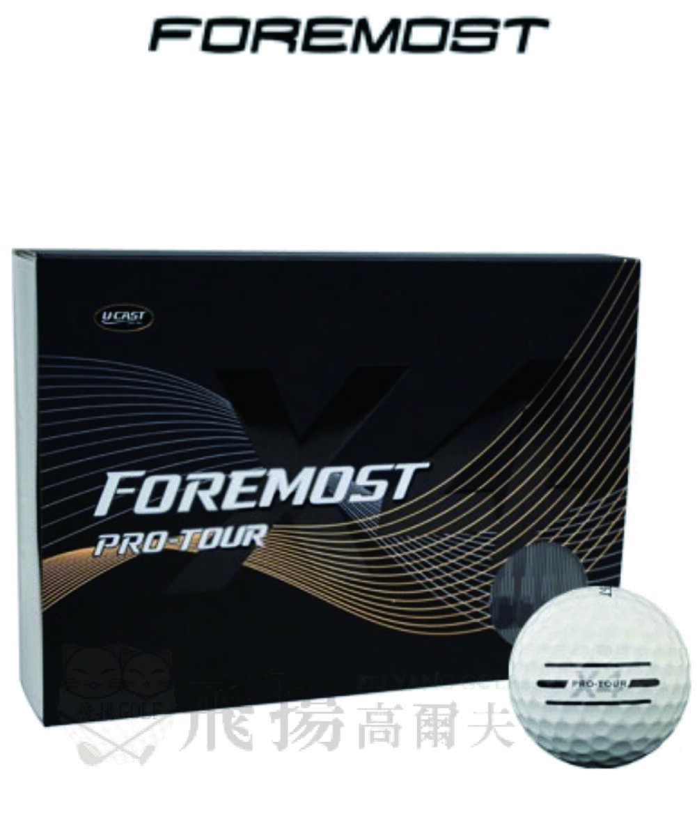 【飛揚高爾夫】'24 FOREMOST Pro-Tour X4 球 (三軸瞄準線) ,4-piece (12/DZ) ,白