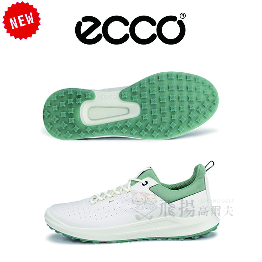 【飛揚高爾夫】ecco 男鞋(無釘) CORE #100824-61202 ,白/橄欖綠